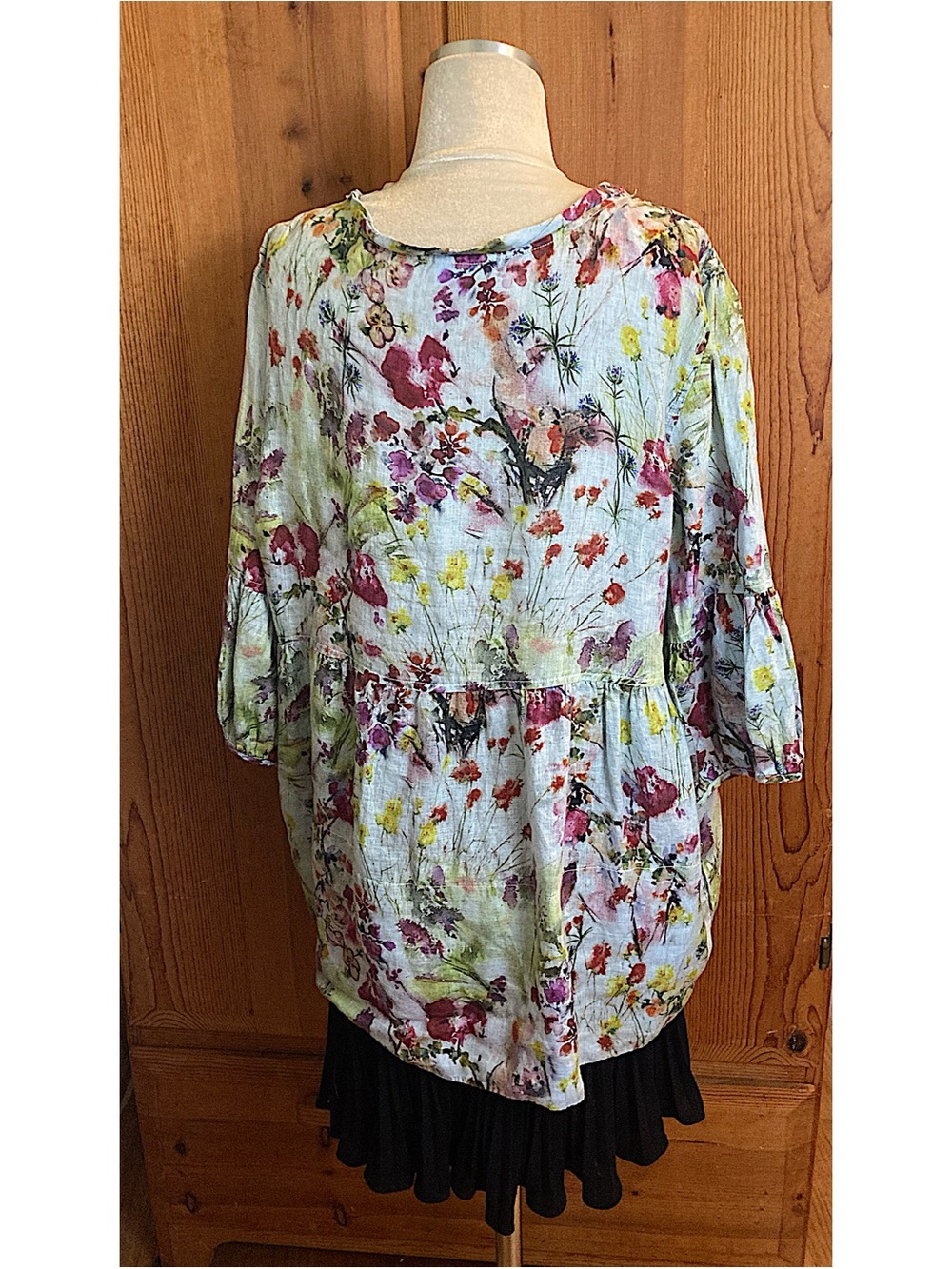 Tianello Shelby 100% Linen Babydoll Top - Picture 3 of 5